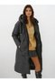 Women's Black Hooded Long Oversized Puffer Coat Hzl22W-Bd151201 - 2
