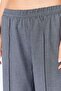 Polyviscose Woven - Lycra Gray Melange Palazzo Trousers with Front Clamps - MKS 669574 -01 - 4