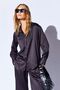 Black Satin Relaxed Fit Women's Shirt with Thick Cuffs |   Mks169477-01 - 3