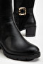 Women's Black Back Suede Buckle Detailed Boots - 4