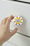 Porcelain Ship's Wheel Children's Room Furniture Handle - Single Button - Cabinet and Drawer Handle - 3