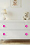 Pink Children's Room Furniture Handle - 55 mm - Abs Plastic Single Button Cabinet and Drawer Handle - 5