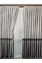 Slub Milano Adde Panel Background Curtain Gray Anthracite Striped Single Wing Closely Pleated Jacquard 100 X 260 - 5