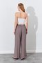 Elastic Waist Palazzo Modal Trousers - Mink |   Ek100661832 - 5