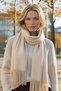 Women's Soft Textured Tasseled Winter Boucle Scarf Shawl