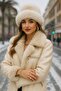 Mango Fabric Beige Plush Heart Hat