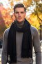Men's Soft Textured Tasseled Winter Boucle Scarf Shawl - 4