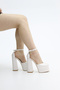 Sedef Skin Front/Back Closed Double Platform Evening Shoes 15cm - 3