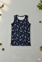 Boy's 95% Cotton Navy Blue Dinosaur Pattern 5-Piece Undershirt - 5