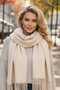 Unisex Soft Textured Tasseled Winter Boucle Scarf Shawl Set of 2 - 6