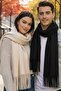Unisex Soft Textured Tasseled Winter Boucle Scarf Shawl Set of 2 - 4