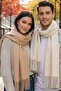 Unisex Soft Textured Tasseled Winter Boucle Scarf Shawl Set of 2