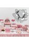 5 Pcs Silver Gray Heart Balloon Foil 45 cm Helium Flying Valentine's Day Heart Gift February 14Th Marriage Proposal - 3