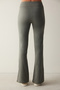 Khaki High Waist Jean Look Flare Flared Leg Trousers - 3