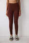 Brown High Waist Thermal Ankle Length Comfy Leggings - 2