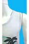 Men's Regular Fit Crew Neck Sleeveless White Printed Basic T-Shirt - 4