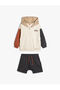 Hooded Zippered Sweatshirt and Shorts Set Cotton