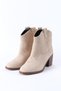 Alessia Western Beige Color Heeled Women's Boots - 4