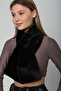 Black Soft Textured Plush Women's Neck Collar - 7