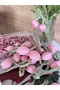 Set of 2 Cherry Tulip Figured Fiber Dogulu Pastel Satin Bow Clips - 6