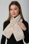Beige Soft Textured Plush Women's Neck Collar - 2