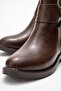 Yan Ribbon Stone Buckle Boots Brown Leather - 3