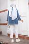 Women's Denim Jeans Jacket with Pocket Stone Stitching Detail - 7