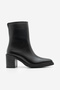 Women's Side Zipper Stitched Detailed Daily Heeled Boots Lakos Black - 3