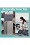 AUTO FAMILY Foldable Laundry Hamper with Lid – Bamboo Frame & Fabric Liner, Clothes Storage Basket - 4