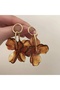 Amber Bloom Autumn Flower Earrings – Gold Hoop Detail - 4