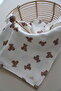 Muslin Coverlet 100% Cotton-Ecru Bear 100X100 cm