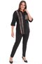 Trend42Plus Plus Size Black Shirt with Leopard Print and Arm Epaulet Detail - 2