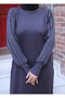 Glitter Balloon Sleeve Mercerized Dress - 5