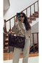 Women's Plum Leather Belt Detailed Zipper Closure Hand and Shoulder Bag Sona - 3