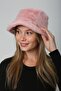 Pink Soft Textured Plush Bucket Women's Hat - 6