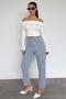 Gray Front Pleated High Waist Women's Trousers Mg2425 - 7