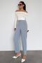 Gray Front Pleated High Waist Women's Trousers Mg2425 - 3