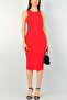 Back Slit Detail Sleeveless Midi Length Red Pencil Dress Emr-097 - 5