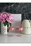 2 Pcs Pink Flower Shaped Coffee Presentation and Cocktail Glass Set of 2 Magnolia Cups and Dessert Bowl - 5