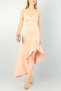 Women's Powder Skirt Flounce and Slit Detailed Strap Evening Dress Emr 090 72648 - 6