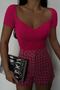 Women's Fuchsia Square Neck Knitwear Blouse 23S15009 - 3