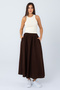 Women's A-Line High Waist Pocketed Flowy Flared Skirt - Textured Linen - 3