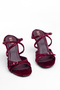 Velvet Noir Series – Cross-Strap, Velvety Shiny Textured, Thin Heeled Black Evening Shoes - 5