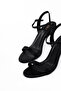 Night Glow Series – Thin Strap, Ankle Buckle, Stone Embroidered Black Heeled Stiletto Shoes - 2