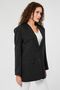 Black Women's Buttoned Oversize Blazer Jacket - 2