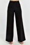 Black Palazzo Wide Leg Woven Fabric Trousers - 2