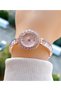 Rose Gold Color Pink Zircon Stone Women Wrist Watch - 4
