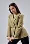 Khaki Regular Fit Pleat Detailed Blazer Jacket - 6