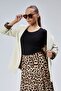 Stone Double-Breasted Collar Sleeve Fold Detail Regular Padded Blazer Jacket - 2