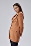 Light Brown Double Breasted Long Blazer Jacket - 8